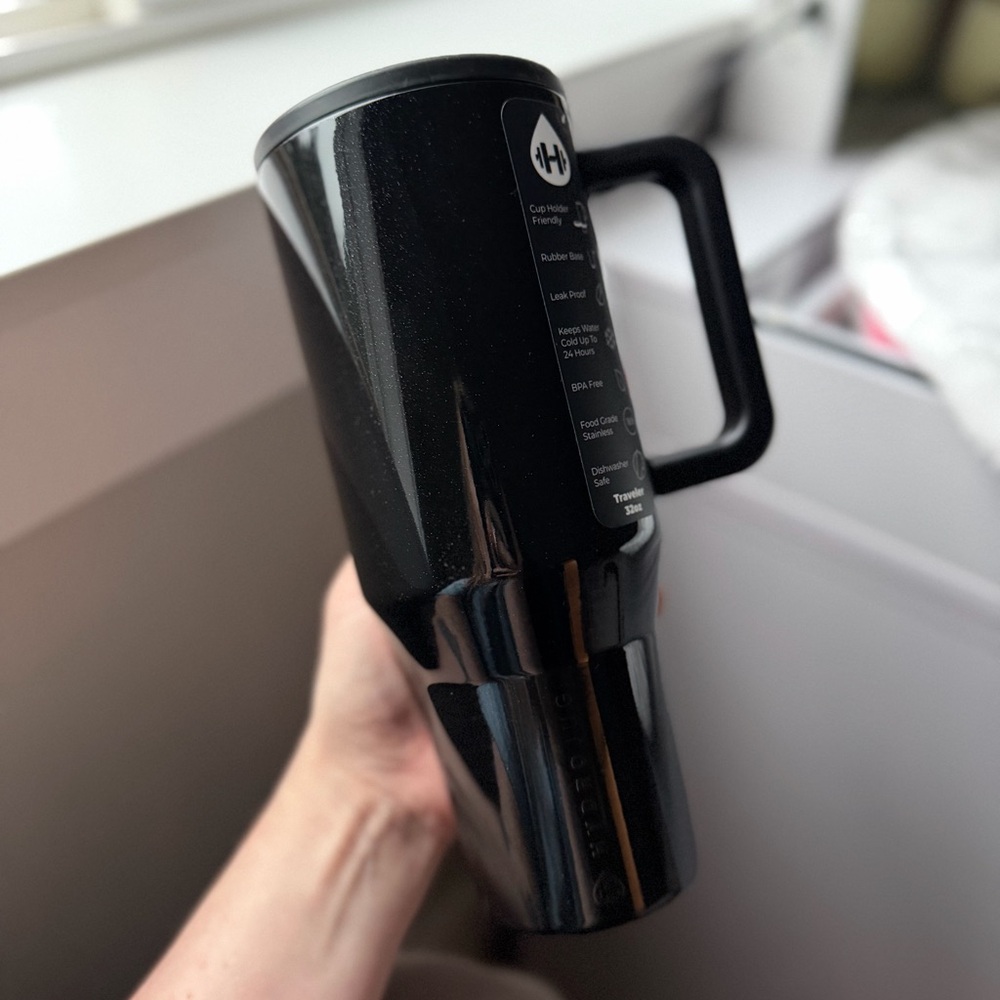 Hydrojug SPELLBOUND Black Glitter 32oz Traveler NWT